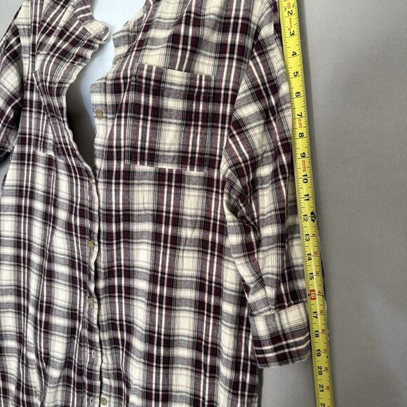 URBAN RESEARCH Flannel Shirt Dress Free Size Sonny Label Plaid Womens Button Dow - Picture 12 of 13